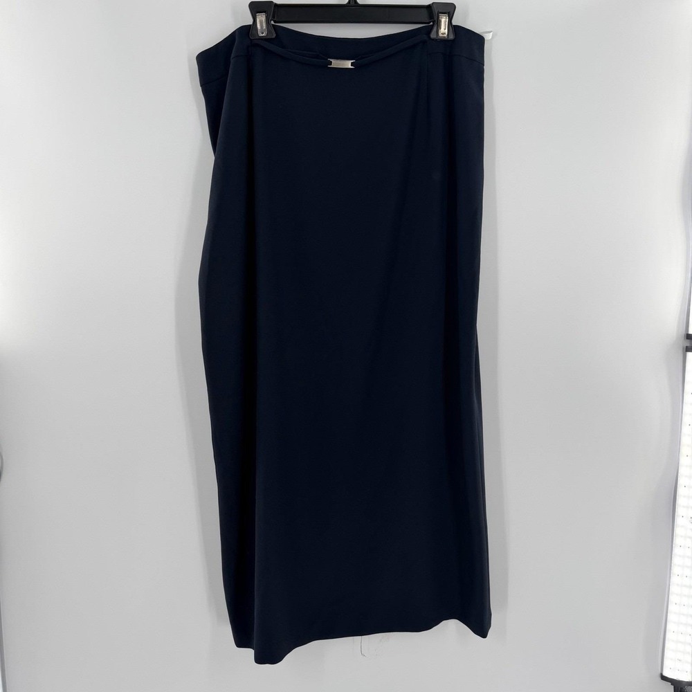 Nygard Collection Navy Blue Maxi Skirt Size 16 Professional Back Vent Lined